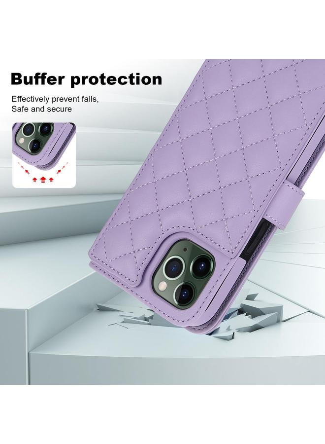 Zaboon Case For iPhone 11 Pro Crossbody Multifunction Rhombic Leather Phone Case - Image 5