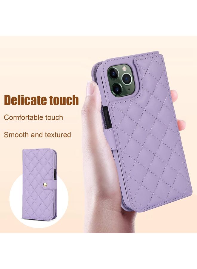 Zaboon Case For iPhone 11 Pro Crossbody Multifunction Rhombic Leather Phone Case - Image 3