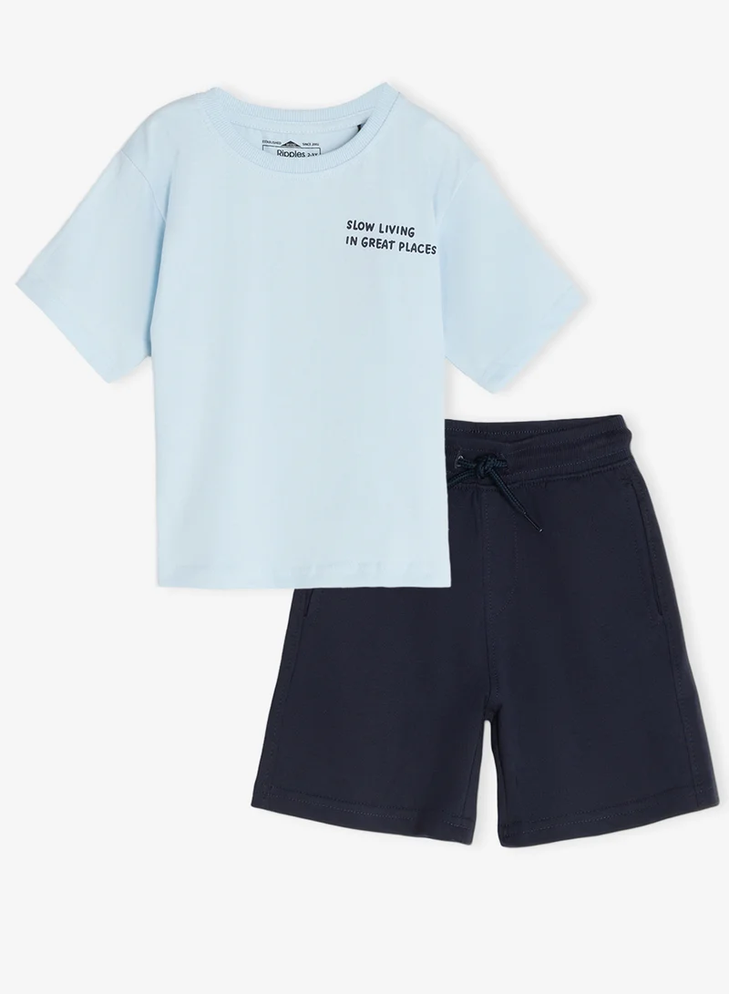 Ripples Boys Drop Shoulder Tee & Shorts Set