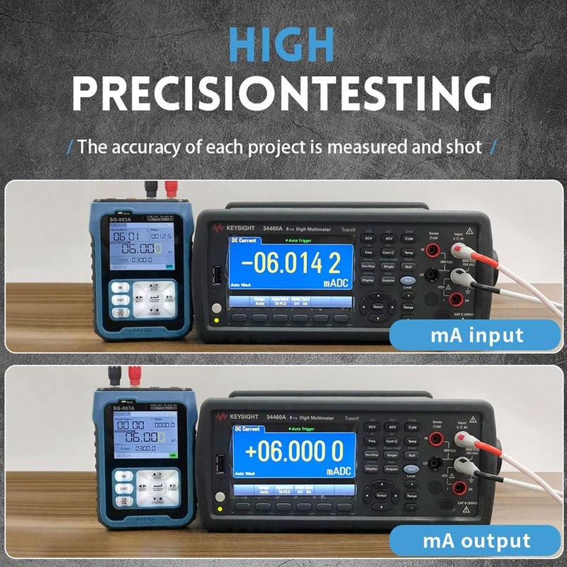 WQjsXPortable Handheld 0-10V 4-20mAh Adjustable Current Voltage Simulator Signals Generator Sources Calibrator Transmitters with 2.4 Inch LCD Display ScreenQaxWS - Image 3