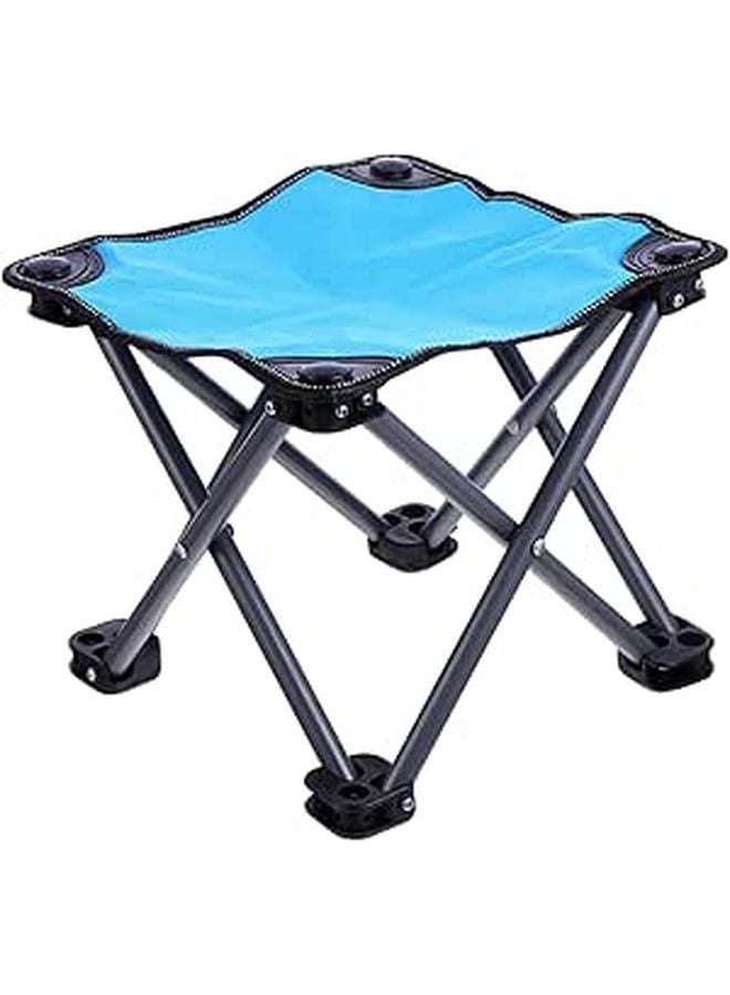 Blue Portable Folding Chair for Camping Fishing Beach Lightweight Compact Outdoor Picnic Barbecue - Image 1
