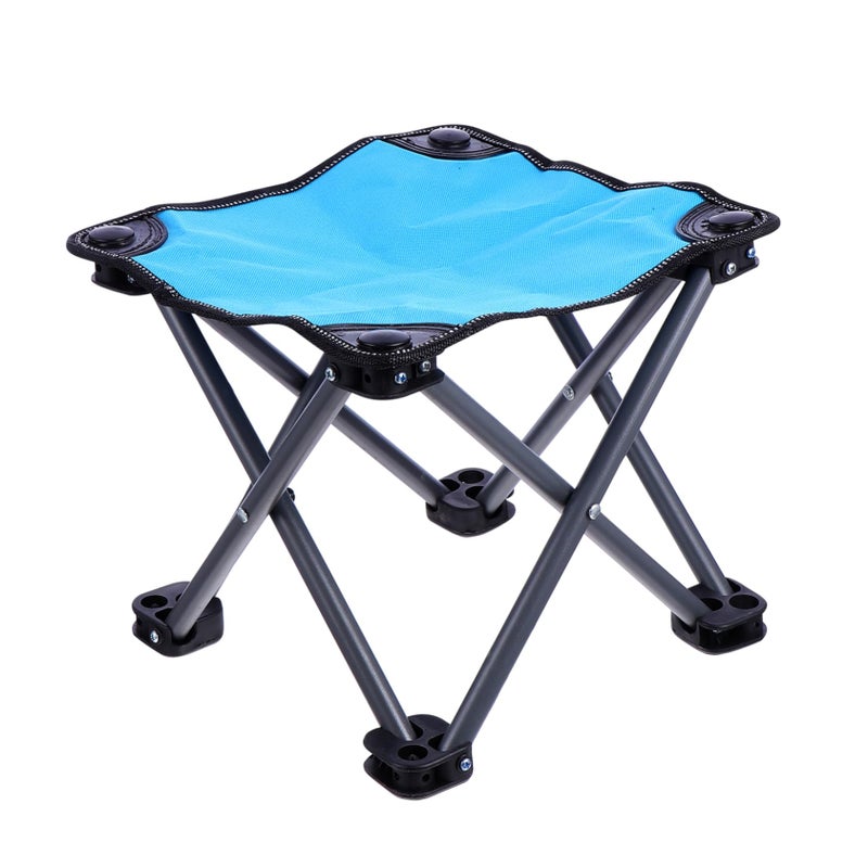 Blue Portable Folding Chair for Camping Fishing Beach Lightweight Compact Outdoor Picnic Barbecue - Image 2