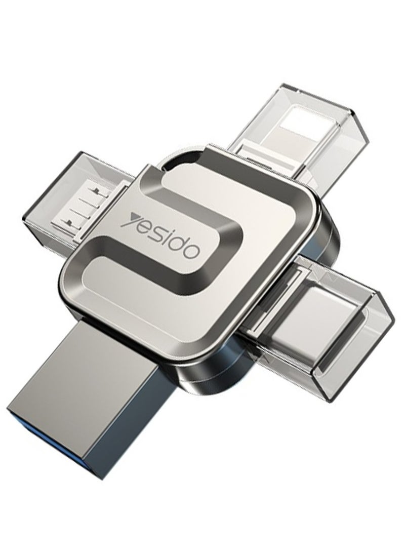 Yesido - 4 in 1 256 USB Flash Drive, Lightning, Mirco USB, Type-C - Image 1