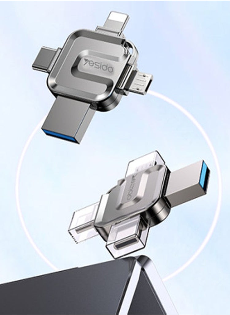 Yesido - 4 in 1 256 USB Flash Drive, Lightning, Mirco USB, Type-C - Image 1
