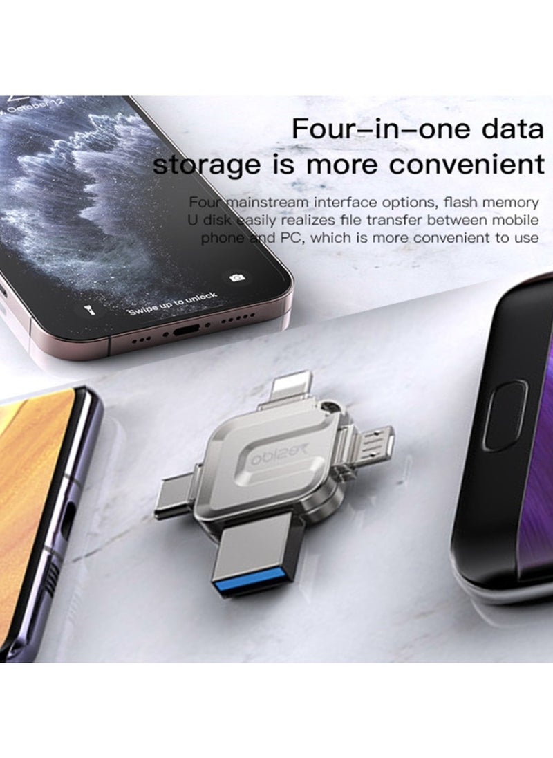 Yesido - 4 in 1 256 USB Flash Drive, Lightning, Mirco USB, Type-C - Image 1