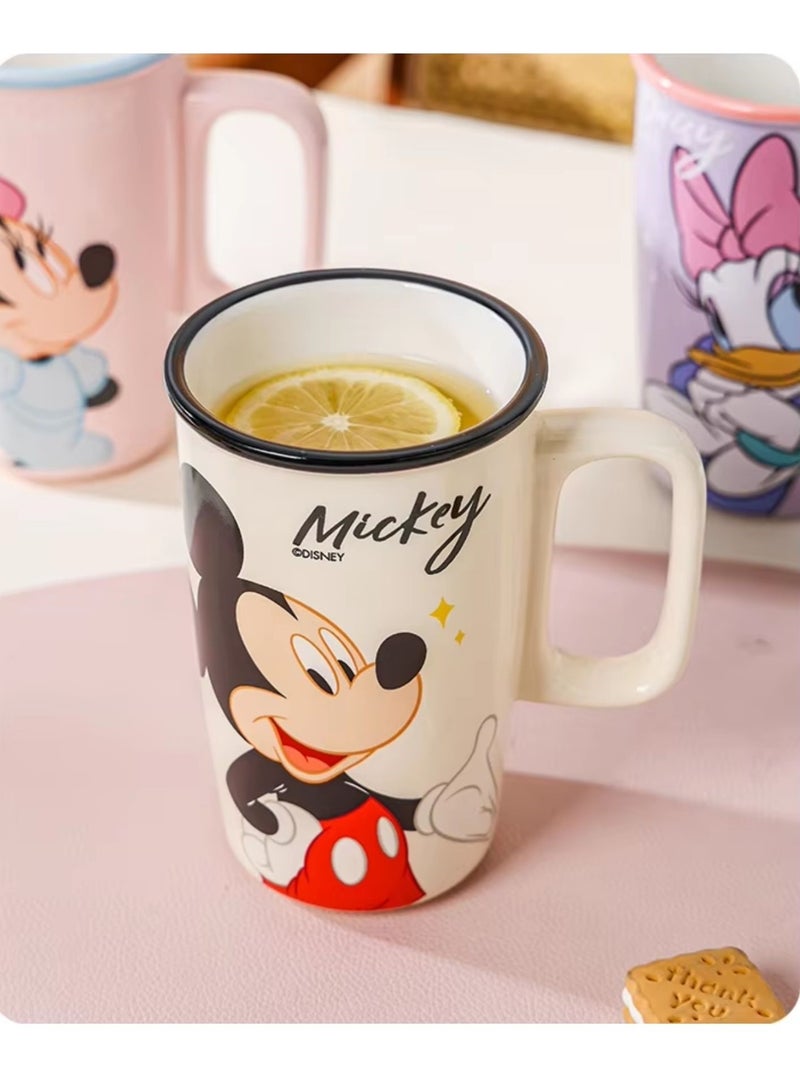 Disney Mickey Mouse Ceramic Mug with Gift Box | 500ml Cute Cartoon Coffee Cup for Kids & Adults | Mickey & Friends Design | Premium Quality Tea/Latte Mug | Perfect Gift - Image 2