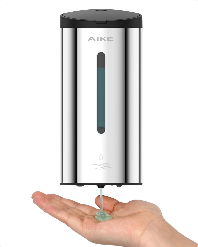 AIKE Automatic Wall Mount Liquid Soap Dispenser, Commercial Stainless Steel with 25oz Large Capacity Save Time Effort and Cost,Model AK1205 (Polished) - Image 1