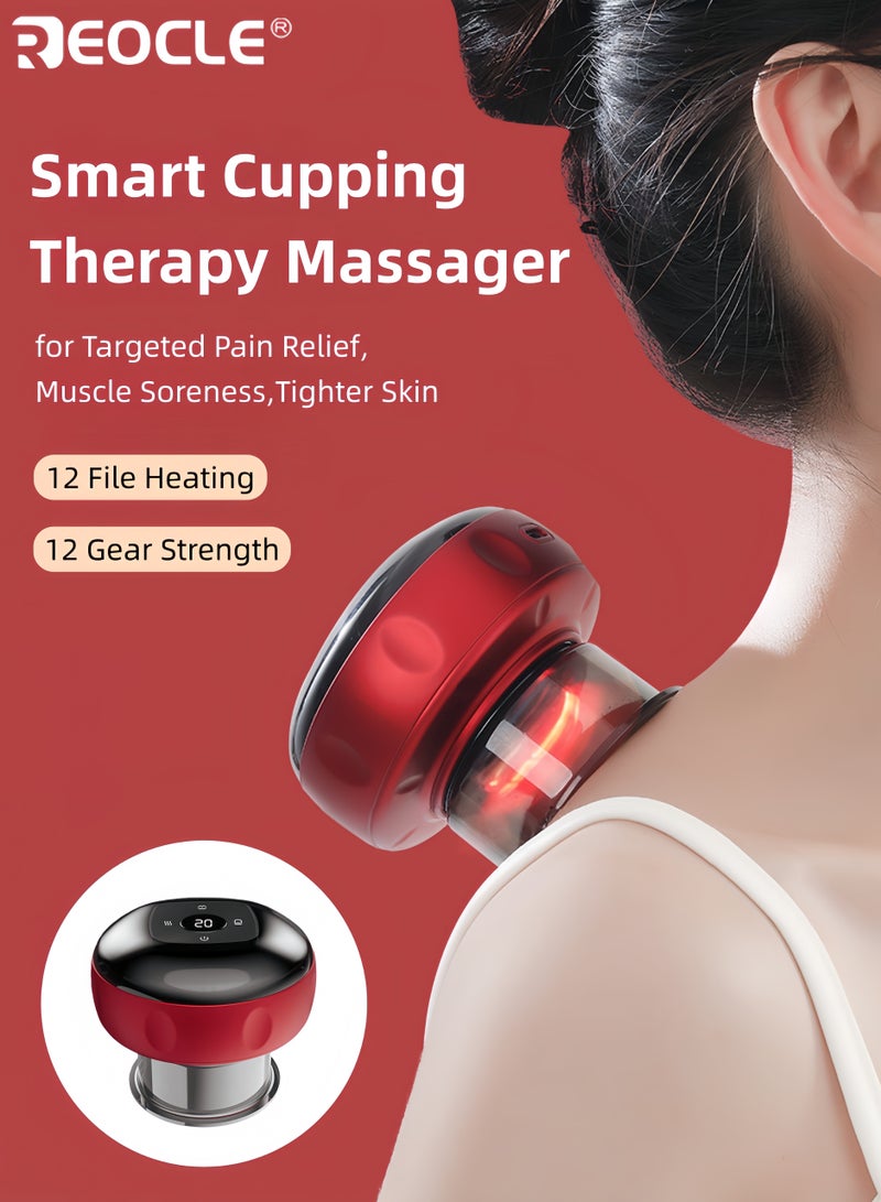 REOCLE 12-Speed Heating Scraping Massage Device with LED Display & Timing Function Ergonomic Home Muscle Relaxation Tool for Daily Relaxation & Comfort - Image 1