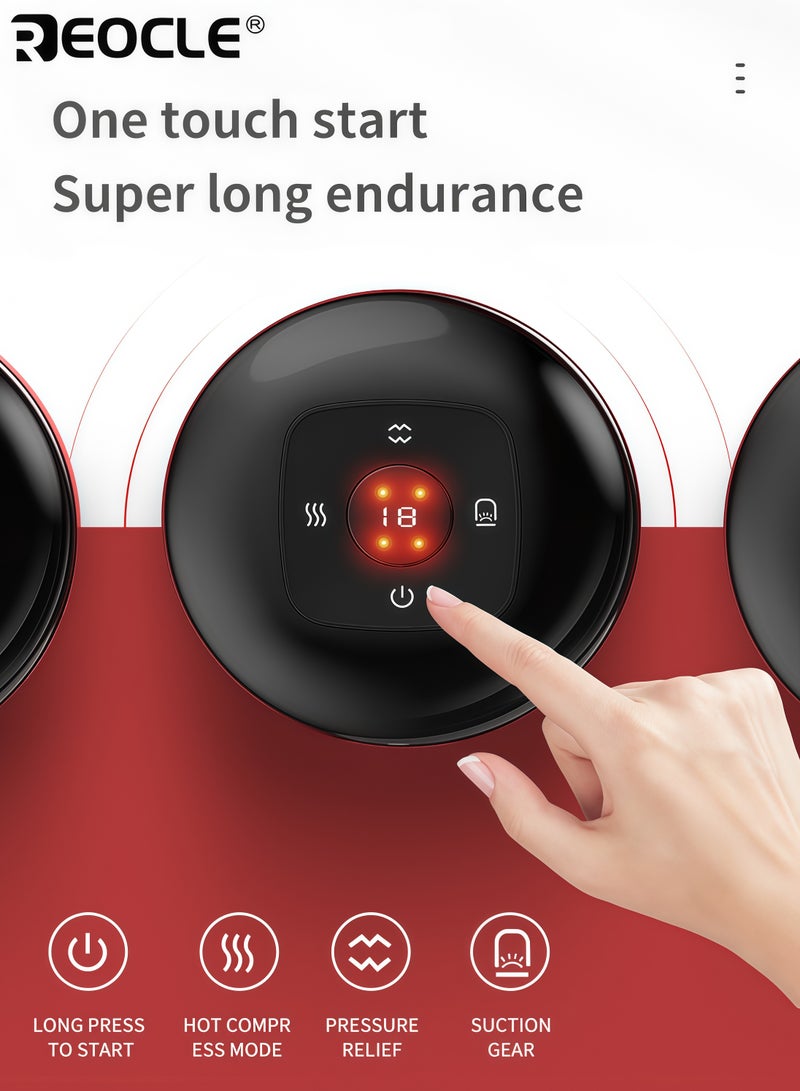 REOCLE 12-Speed Heating Scraping Massage Device with LED Display & Timing Function Ergonomic Home Muscle Relaxation Tool for Daily Relaxation & Comfort - Image 4