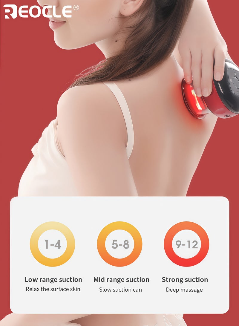 REOCLE 12-Speed Heating Scraping Massage Device with LED Display & Timing Function Ergonomic Home Muscle Relaxation Tool for Daily Relaxation & Comfort - Image 3