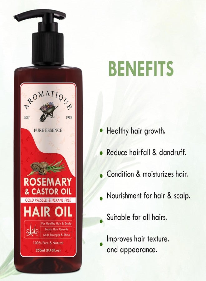 أروماتك زيت أروماتيك بالروزماري والخروع | مزيج معصور على البارد وخالٍ من الهكسان | زيت مغذي لشعر أقوى وعناية بفروة الرأس | 250 مل - Image 5