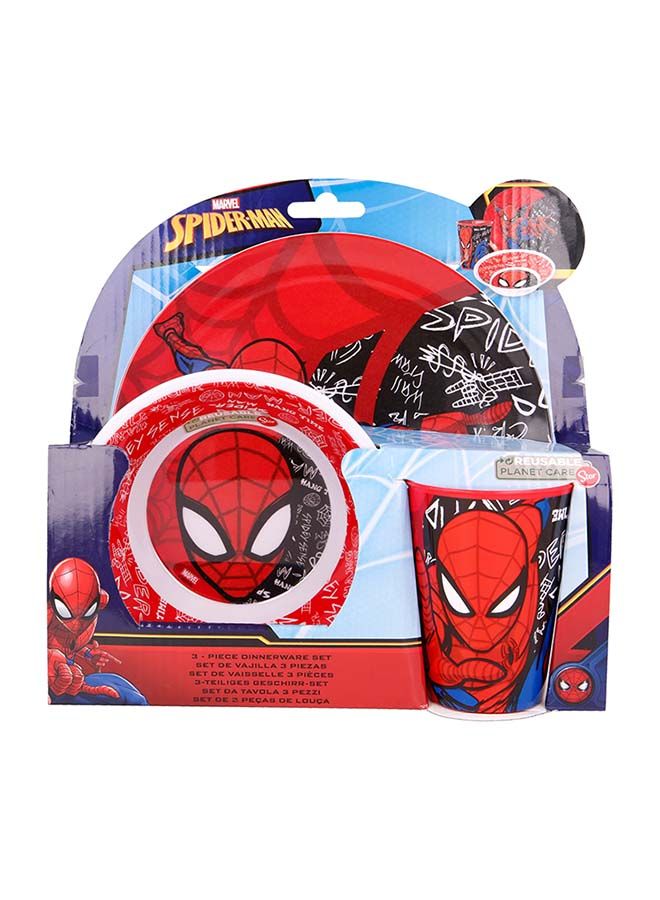 STOR 3-Piece Spiderman Urban Web Melamine Kids Dinner Set - Image 4
