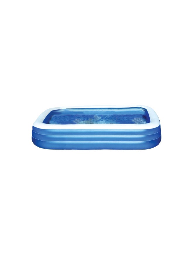 INTEX Inflatable Rectangular Family Kiddie Pool Blue and White 183 x 305 x 56 cm 58484 - Image 1