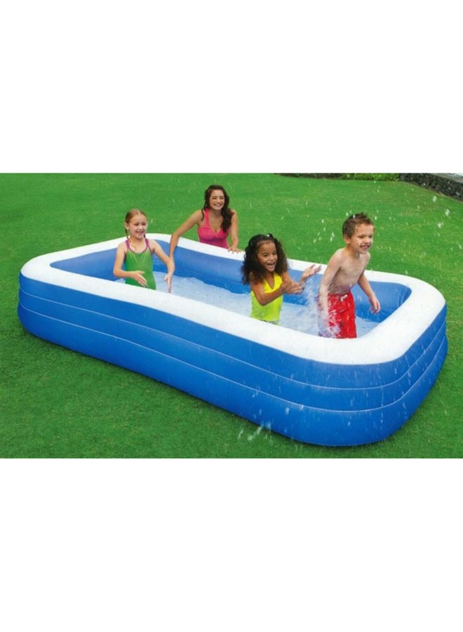 INTEX Inflatable Rectangular Family Kiddie Pool Blue and White 183 x 305 x 56 cm 58484 - Image 4