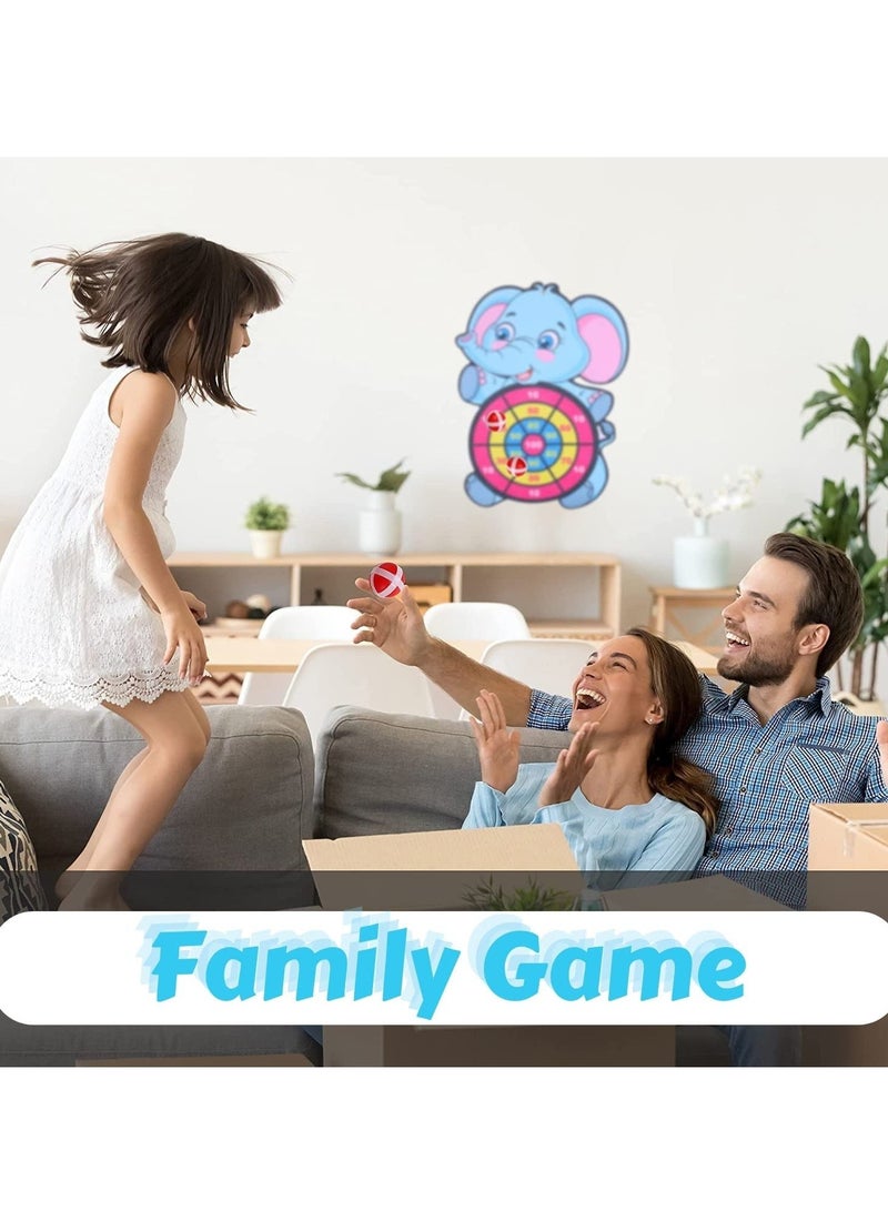 SYOSI Kids Dart Board Game, Foldable Kids Dart Board Set for Age 3-9 Children, Elephant Theme Dart Throwing Target with 3 Velcro Balls, Children Indoor Tossing Game Toys for Boys Girls Birthday Gifts - Image 4