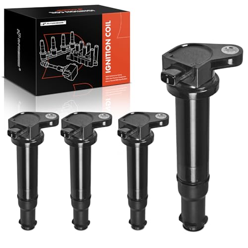 A-Premium Engine Ignition Coil Packs Compatible with Hyundai Accent Kia Rio Rio5 2006 2007 2008 2009 2010 2011 1.6L Compatible UF-499 27301-26640 C1543 (4-PC Set) - Image 1