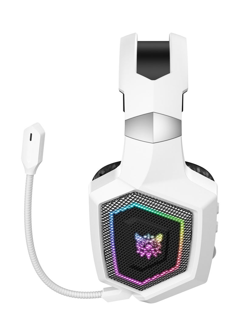أونيكوما سماعة ألعاب GT806 RGB بصوت محيطي 7.1 وميكروفون لإلغاء الضوضاء، مناسبة لأجهزة الكمبيوتر الشخصية وبلايستيشن 4-3 والهواتف المحمولة وأجهزة إكس بوكس - Image 2