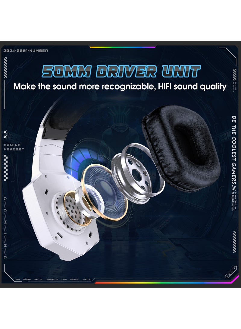 أونيكوما سماعة ألعاب GT806 RGB بصوت محيطي 7.1 وميكروفون لإلغاء الضوضاء، مناسبة لأجهزة الكمبيوتر الشخصية وبلايستيشن 4-3 والهواتف المحمولة وأجهزة إكس بوكس - Image 4