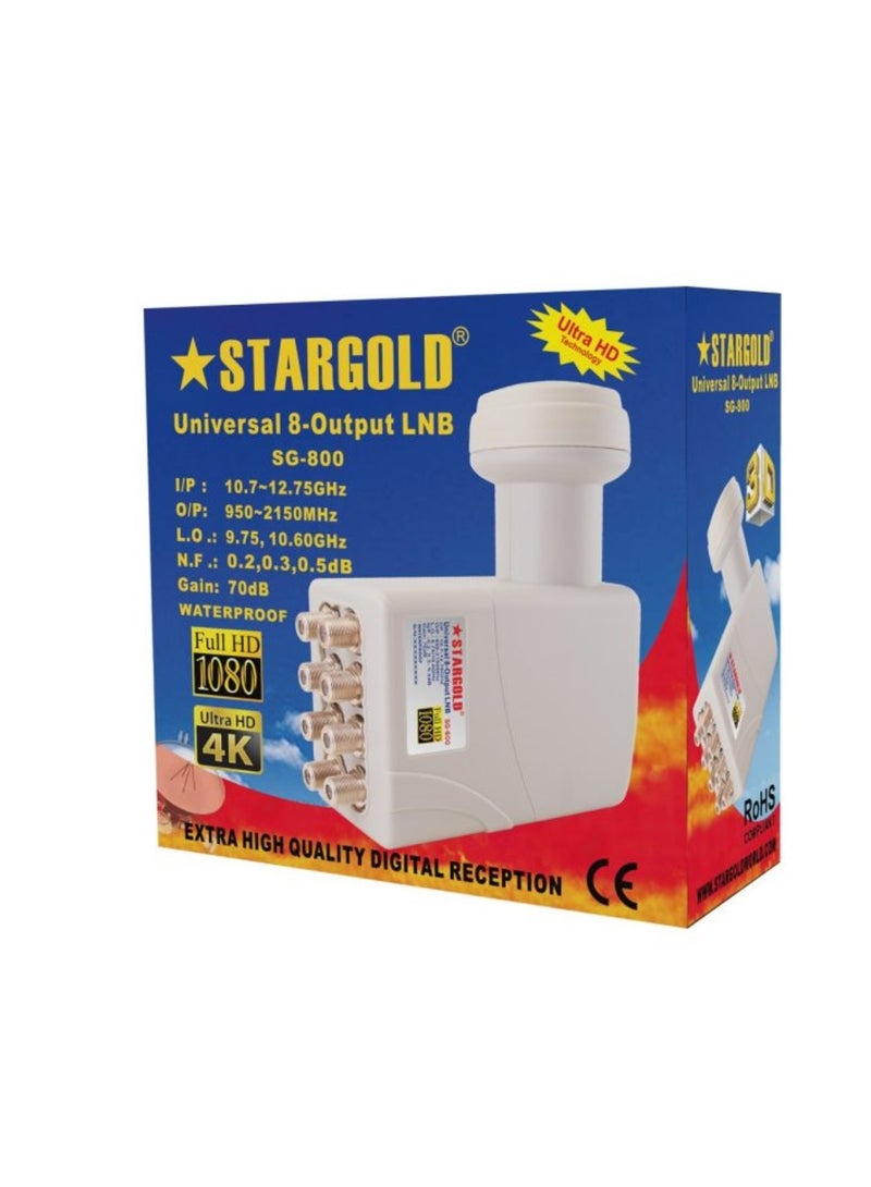 STARGOLD Universal Waterproof High Efficiency 70dB Digital Satellite Dish 8 Output Octo LNBF For Satellite TV, SG-800 - Image 2