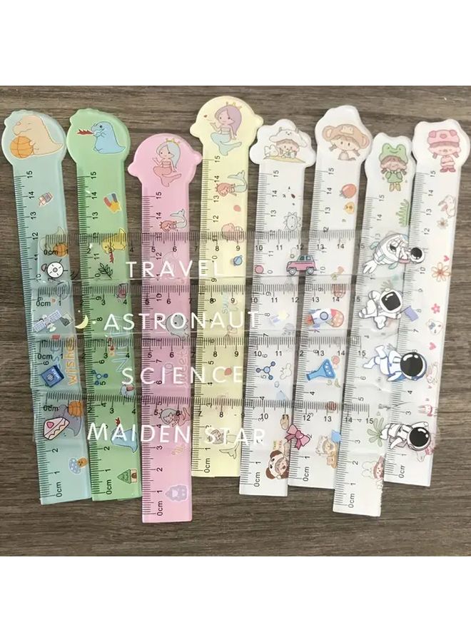 4pcs Astronaut Cartoon Rulers Set 5.91 Inch Plastic Drawing Measuring Tools - Image 5