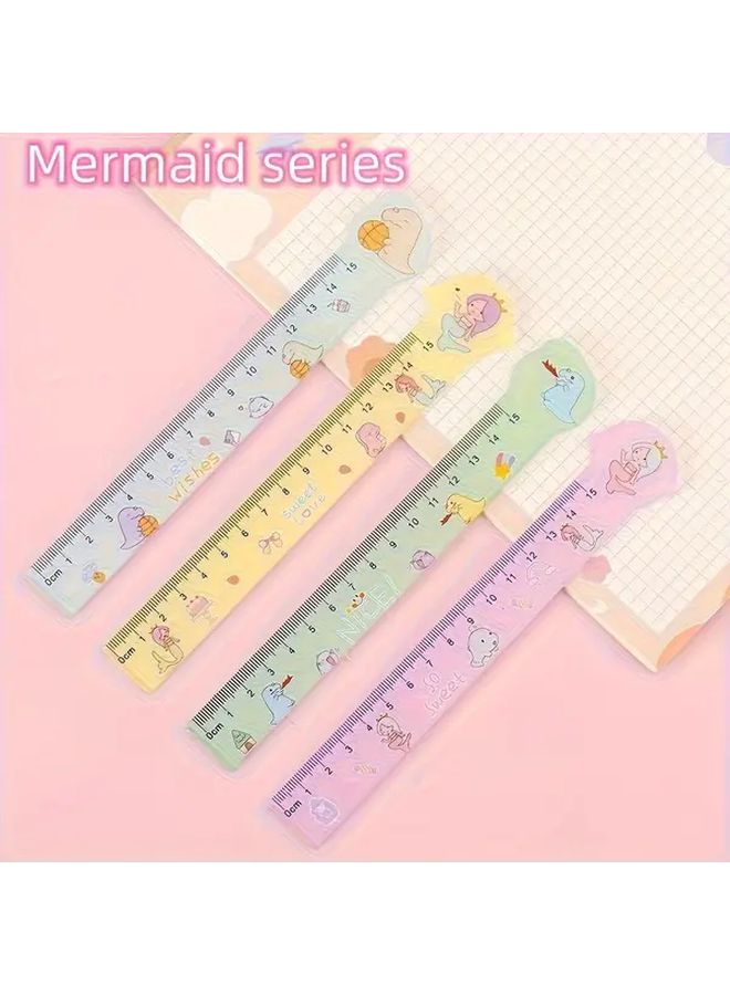 4pcs Astronaut Cartoon Rulers Set 5.91 Inch Plastic Drawing Measuring Tools - Image 3