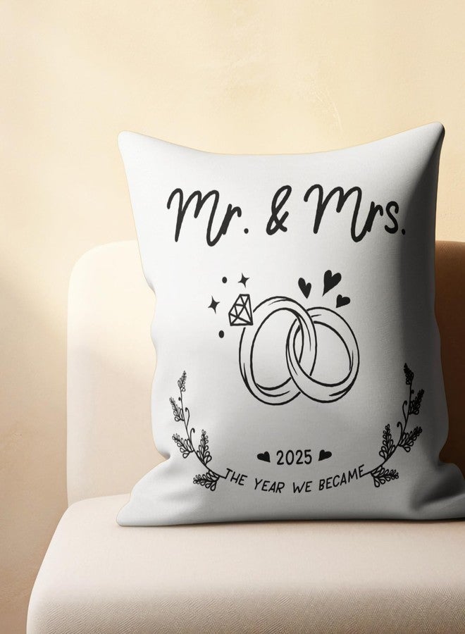 M-Qizi Mr and Mrs Wedding Gifts Pillow Covers 18x18, Wedding Gifts for Couples 2025 Newlyweds Bride Groom, Newly Wed Gifts for The Couple, Just Married Gifts, Couples Pillow Covers - Image 5