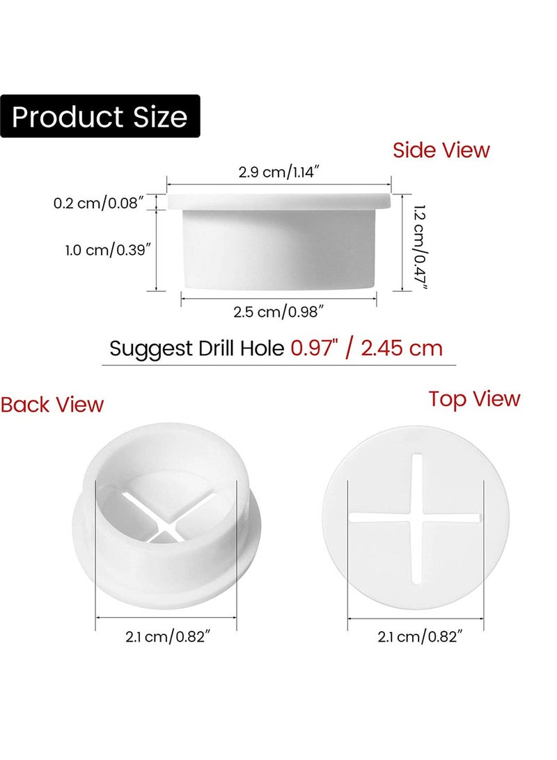 SYOSI Wire Hole Cover, SYOSI 20 Pieces 1 Inch Flexible Silicone Cable Cord Grommet for Desk, and Other Furnitures, Wire Organizer - Image 3