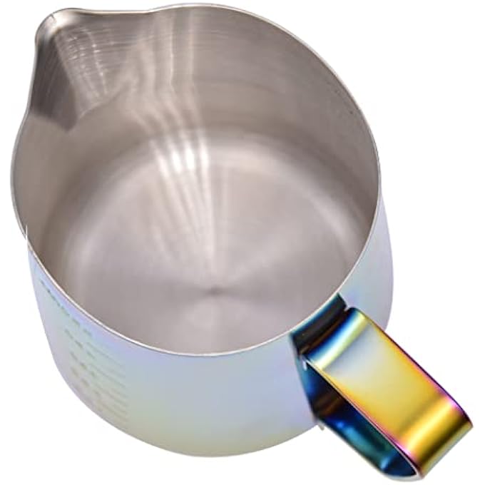 Hoshen Espresso Steaming Pitcher350Ml Stainless Steel Inner And Outer Scale Pull Flower Cup Coffee Art Pen  Latte Puccino Art Milk Frothing Pitcher Multicolor - Image 5