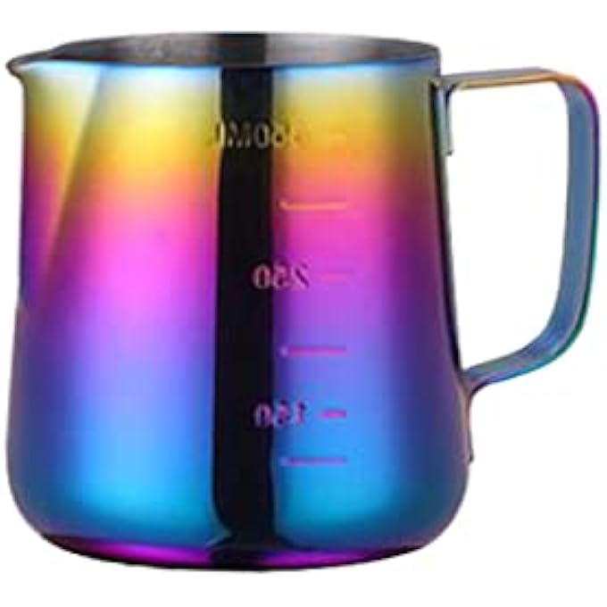 Hoshen Espresso Steaming Pitcher350Ml Stainless Steel Inner And Outer Scale Pull Flower Cup Coffee Art Pen  Latte Puccino Art Milk Frothing Pitcher Multicolor - Image 3