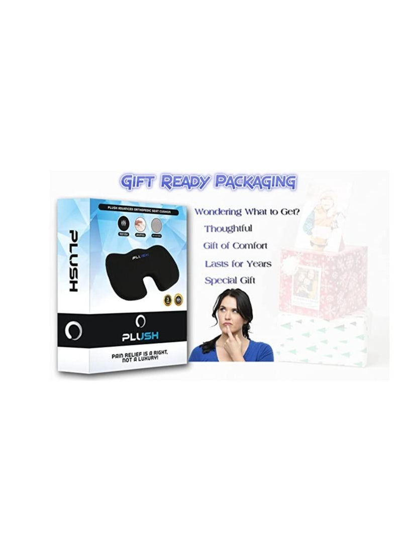 Creative Planet Plush Gel Infused Memory Foam Seat Cushion Cooling Coccyx Pillow for Tailbone Pain