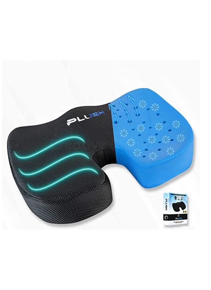 Creative Planet Plush Gel Infused Memory Foam Seat Cushion Cooling Coccyx Pillow for Tailbone Pain