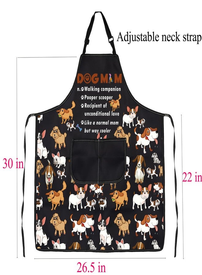 BNQL Dog Mom Apron Dog Mom Gifts Cute Dog Apron With Pockets Dog Lover Waterproof Kitchen Cooking Apron Dog Grooming Aprons (Dog Mom Apron) - Image 2