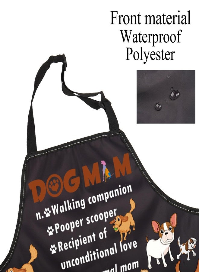 BNQL Dog Mom Apron Dog Mom Gifts Cute Dog Apron With Pockets Dog Lover Waterproof Kitchen Cooking Apron Dog Grooming Aprons (Dog Mom Apron) - Image 3
