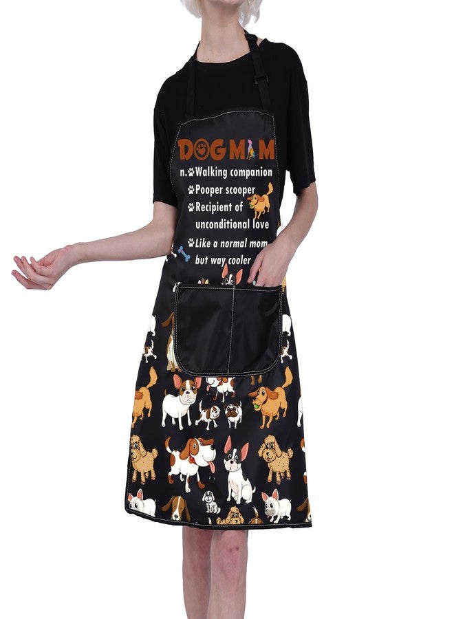 BNQL Dog Mom Apron Dog Mom Gifts Cute Dog Apron With Pockets Dog Lover Waterproof Kitchen Cooking Apron Dog Grooming Aprons (Dog Mom Apron) - Image 4