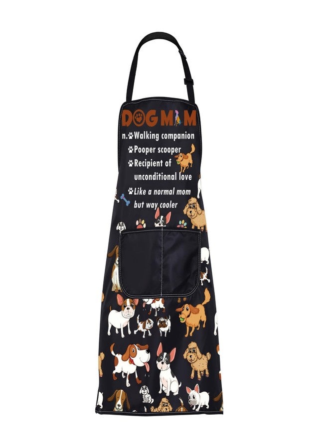 BNQL Dog Mom Apron Dog Mom Gifts Cute Dog Apron With Pockets Dog Lover Waterproof Kitchen Cooking Apron Dog Grooming Aprons (Dog Mom Apron) - Image 1