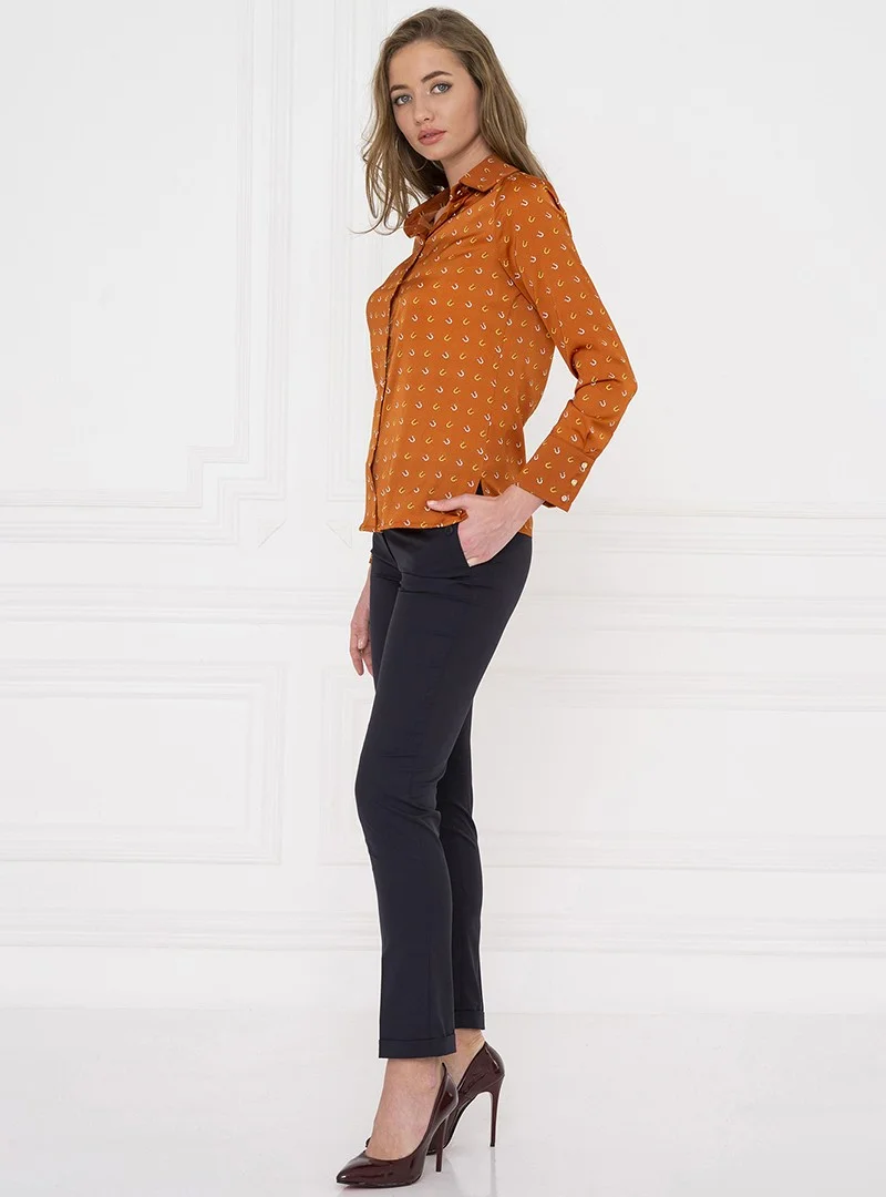 فور يو مودا Horseshoe Patterned Brick Shirt FM000083