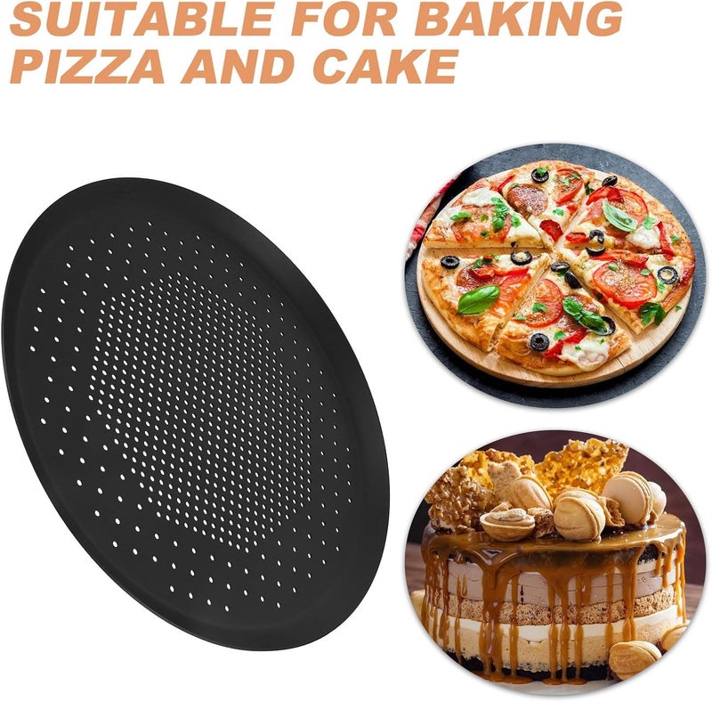 ABOOFAN Aluminium Alloy 12-inch round Pizza Pan with Perforations Nonstick Reusable Baking Dish Oven Tray for Crunchy Texture Pizza Baking - Image 3