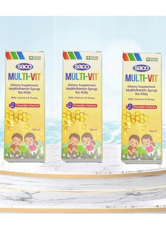 Saco 3-Piece Multivitamin Syrup For Kids With Calcium & Honey  - Image 2