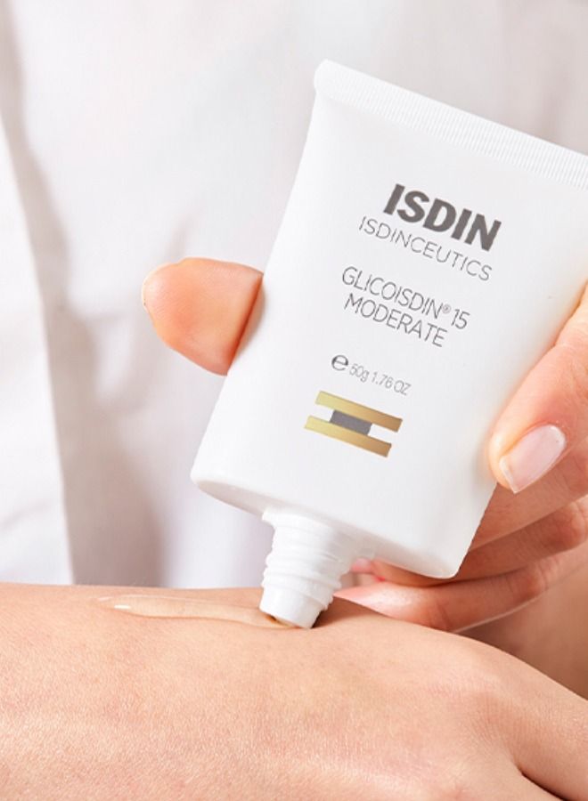 ISDIN ceutics Renew Glico 15 Moderate Facial Night Cream with Peeling Glycolic acid 50gram - Image 2