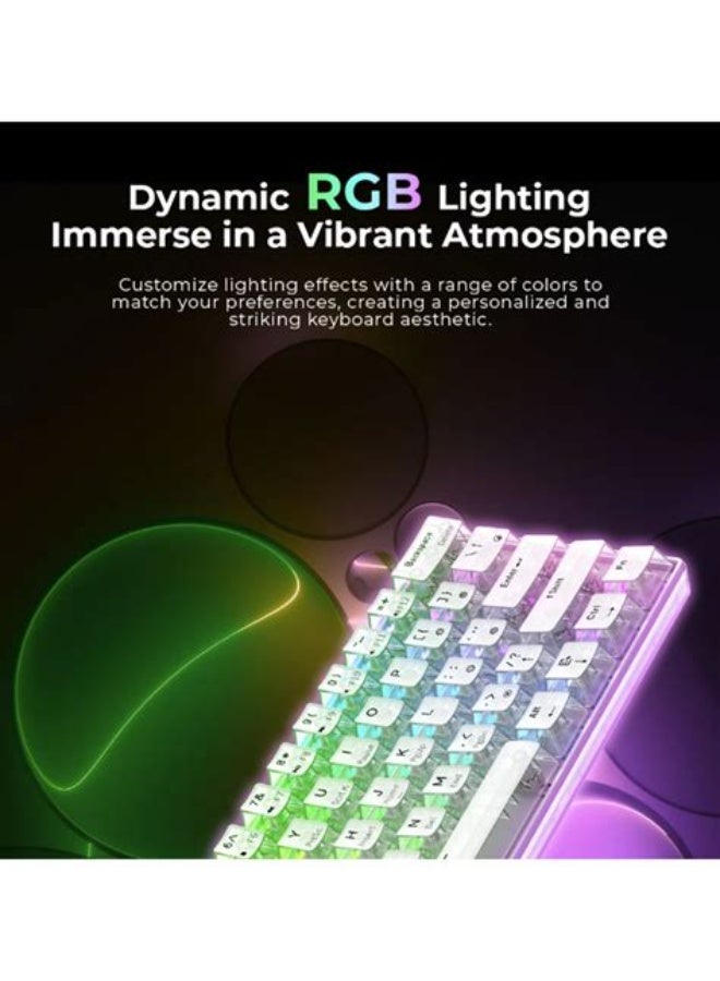 HAVIT HV-KB903L Mechanical Gaming Keyboard – RGB Backlit, Red Switches, White Switches, 61 Keys ( White / Blue / Transparent) - Image 4
