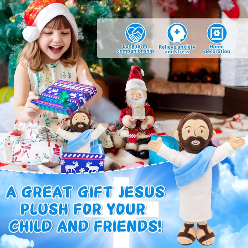 Yelakey 13" Jesus Plush, Jesus Stuffed Doll Plushie for Easter Christmas Church (Brown) - Image 5