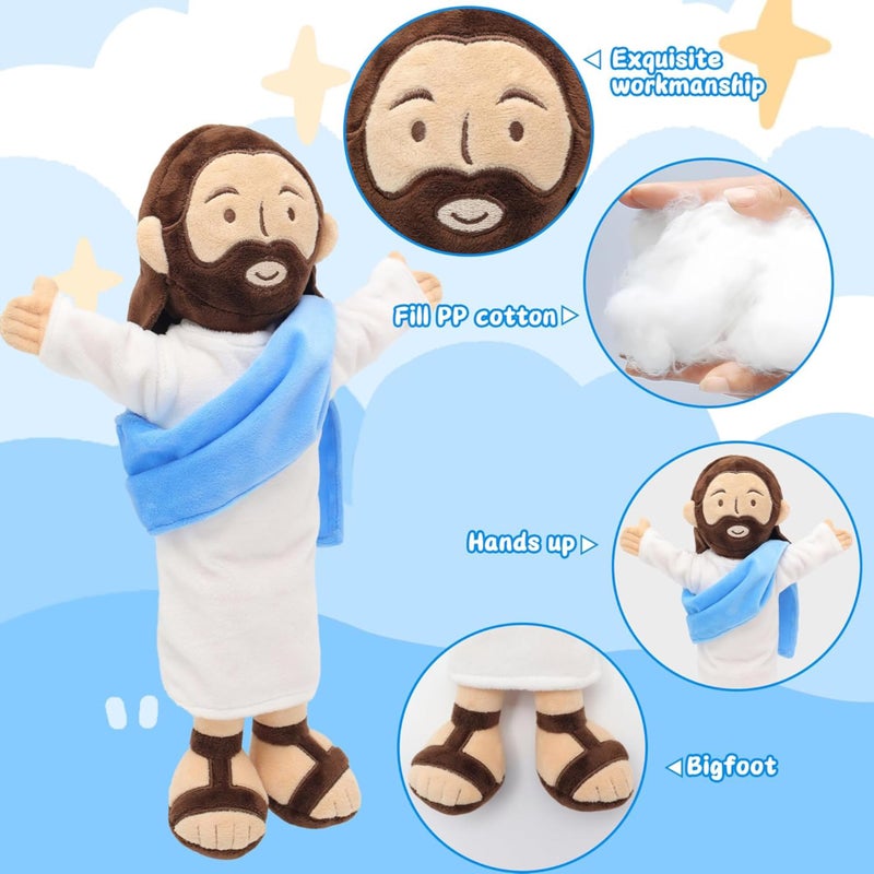 Yelakey 13" Jesus Plush, Jesus Stuffed Doll Plushie for Easter Christmas Church (Brown) - Image 3