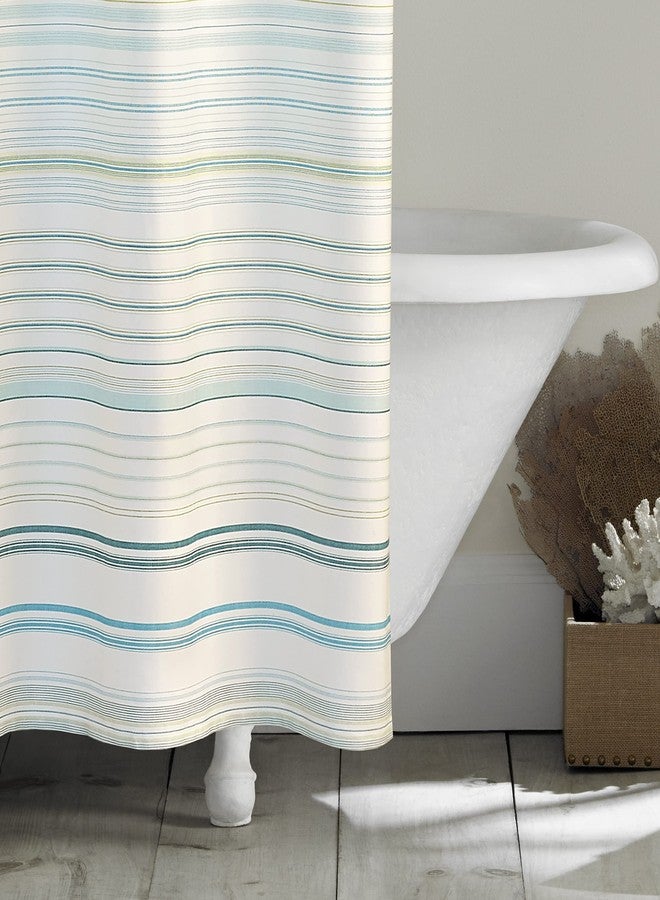 Tommy Bahama - Fabric Shower Curtain, Stylish Striped Bathroom Decor, Hook Holes Top (Hula Beach Blue, 72" x 72") - Image 2