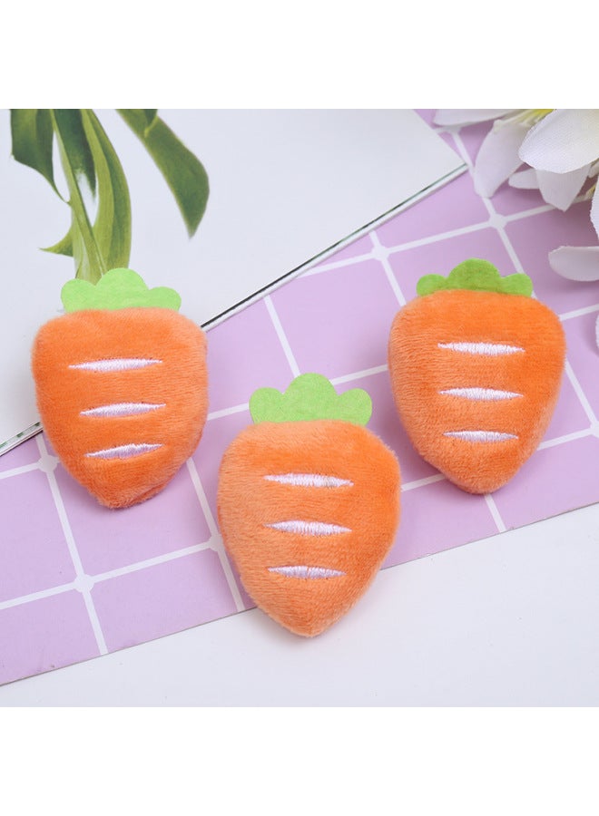 INS Japanese And Korean Girl Cartoon Plush Carrot Doll Cute Radish Brooch Accessories Children's Wear Socks Decoration-Color:Brooch On The Back - Image 2