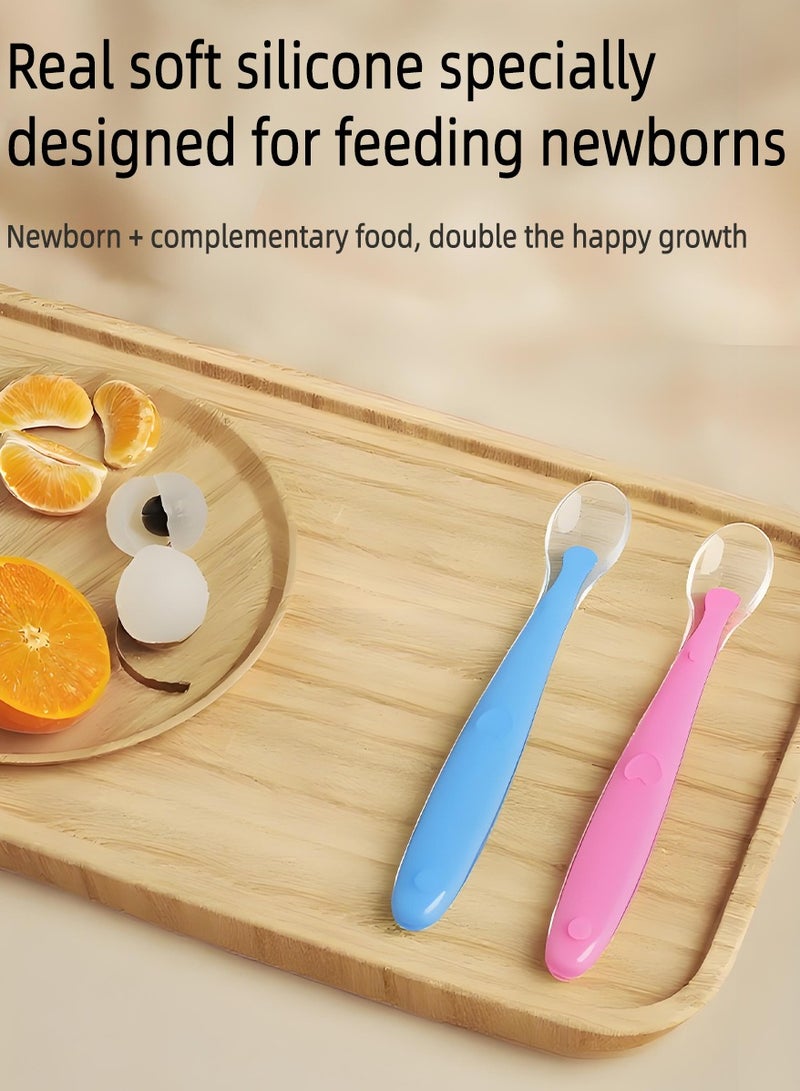ihomeshop 4-Piece Baby Silicone Spoon Set Toddler and Infant Training Utensils Soft Silicone Spoons - Image 2