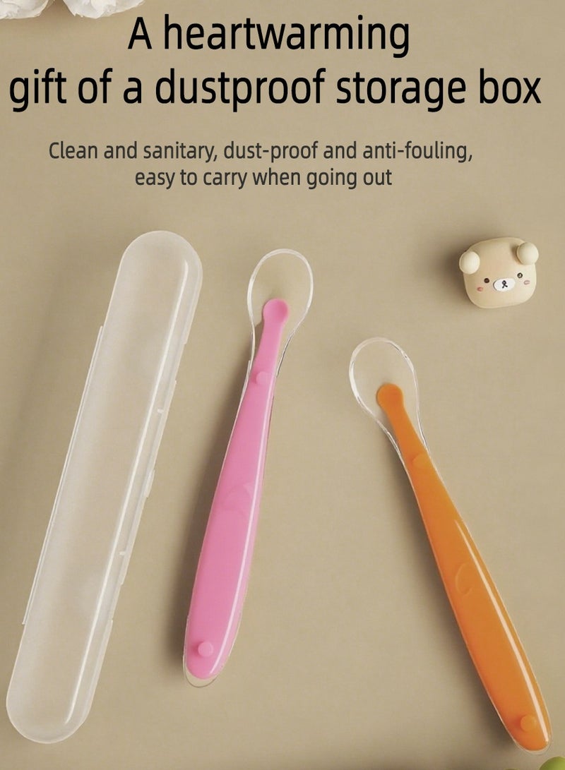 ihomeshop 4-Piece Baby Silicone Spoon Set Toddler and Infant Training Utensils Soft Silicone Spoons - Image 3