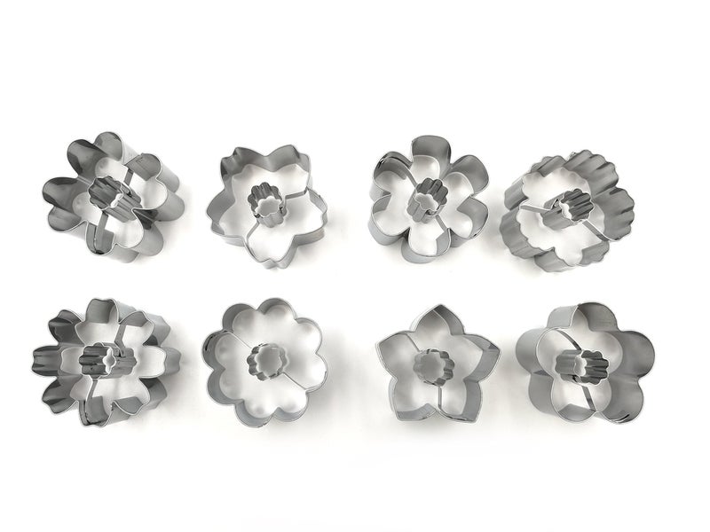 JOKUMO Flower Blossom Cookie Cutters Set - 8 PC High Grade 430 Stainless Steel - A Truly Unique set for Flower Lovers - Image 2