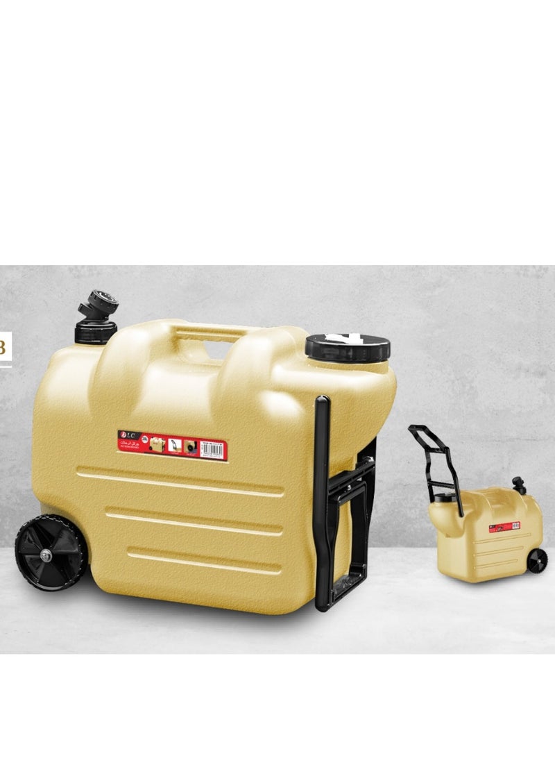دي إل سي  28L Large Capacity outdoor jerrican Portable Water Storage Tank - Wheels and Trolley for Easy Mobility - Image 1