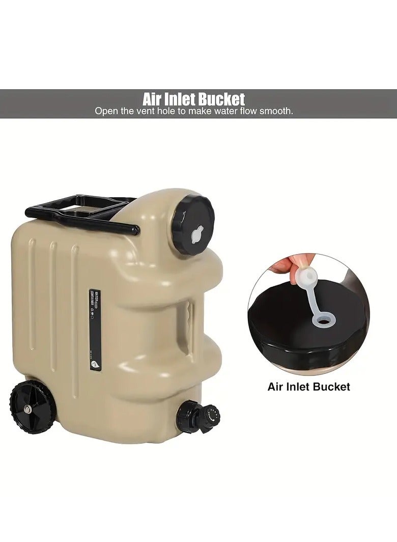 دي إل سي  28L Large Capacity outdoor jerrican Portable Water Storage Tank - Wheels and Trolley for Easy Mobility - Image 3