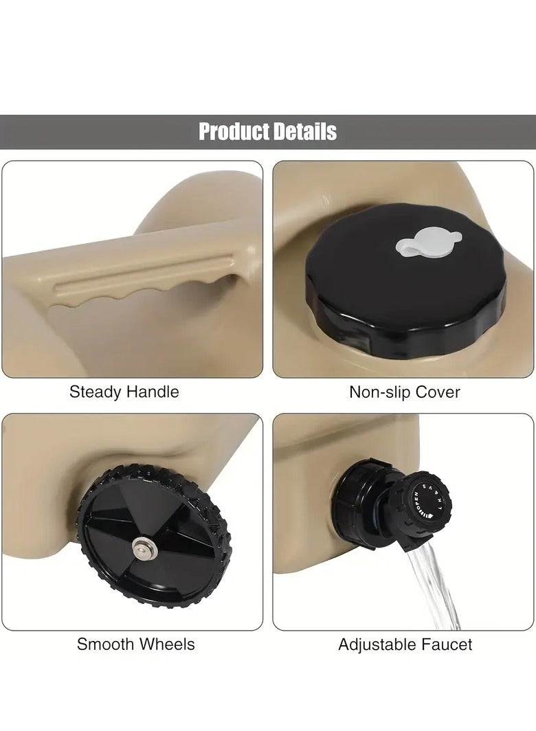 دي إل سي  28L Large Capacity outdoor jerrican Portable Water Storage Tank - Wheels and Trolley for Easy Mobility - Image 4